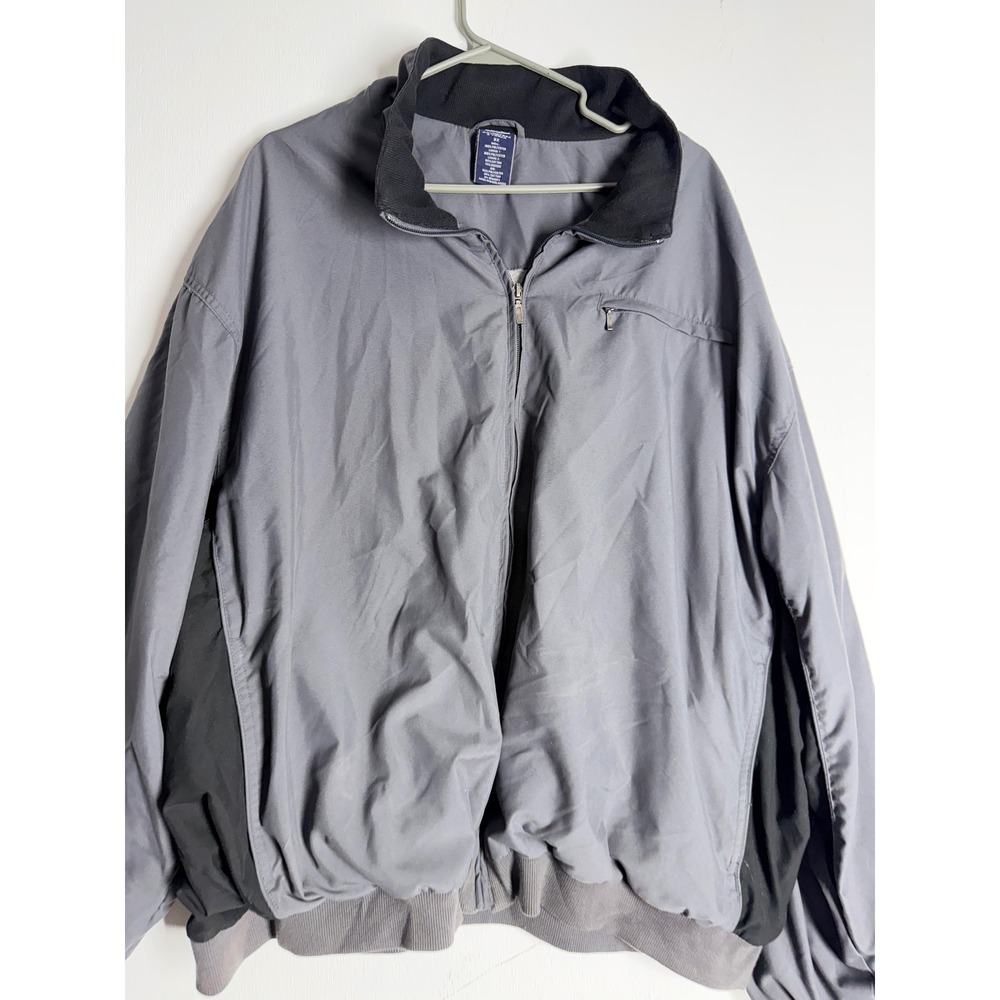 Roundtree & Yorke Sport Mens 3X Gray Windbreaker Full Zip Jacket Golf Coat - Picture 3 of 7